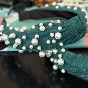 Plunder Green Pearl Embellished Headband